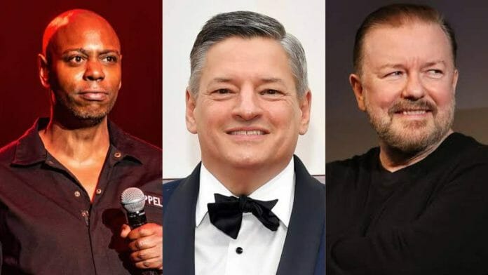 Dave Chappelle, Ted Sarandos, and Ricky Gervais
