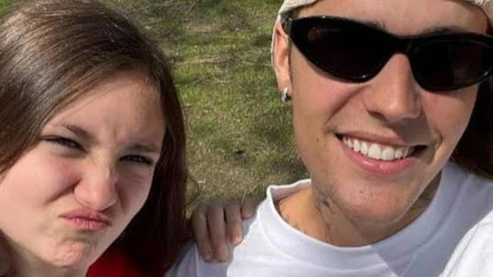 Justin sends baby sister birthday wishes