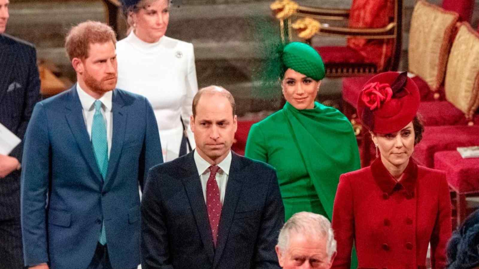 Harry and Meghan with William and Kate.