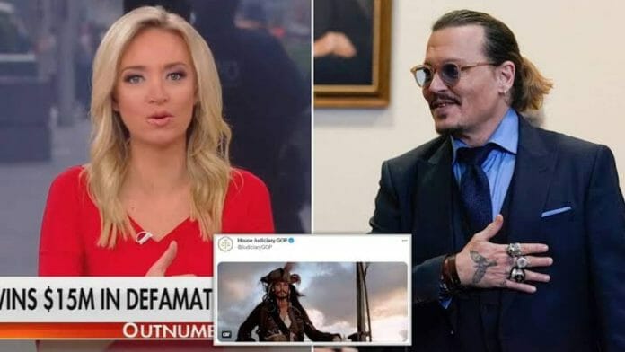 Kayleigh McEnany hits out at Republicans for celebrating Johnny Depp