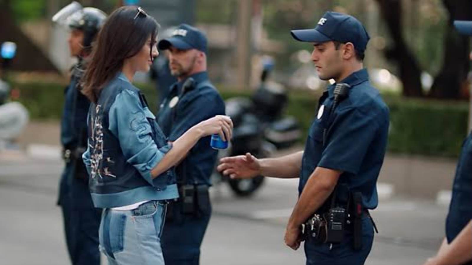 A snippet from the Kendall Jenner Pepsi commercial in 2017