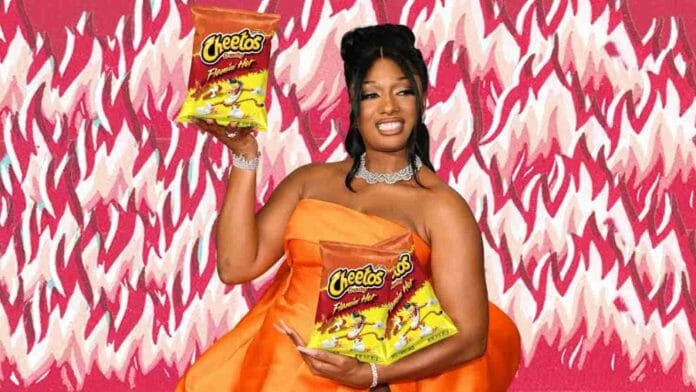 Meghan Thee Stallion in a contract with flamin hot cheetos