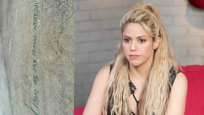 An unknown stalker is leaving message outside Shakira's house