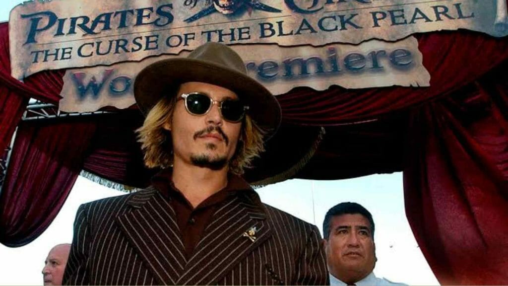 Depp at the premiere of the Disney movie