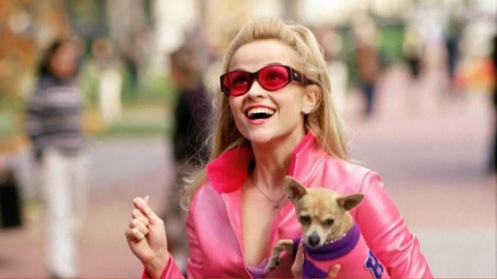 Reese Witherspoon in Legally Blonde as Elle Woods, fighting against the 'Dumb Blonde' bias