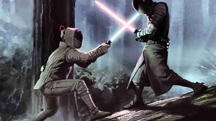 Luke And Leia Fight With A Purple lightsaber