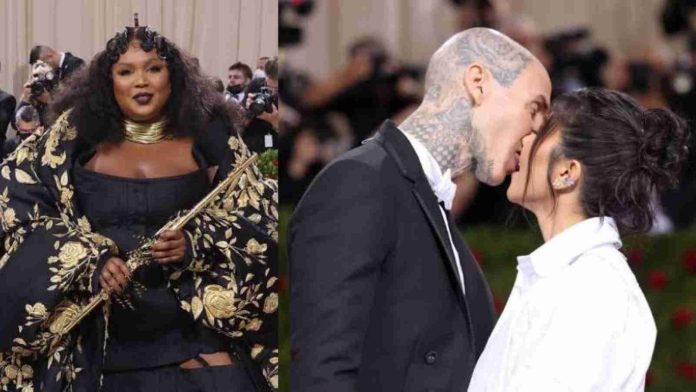 Lizzo would love to be in between Kourtney and Travis' steamy PDA