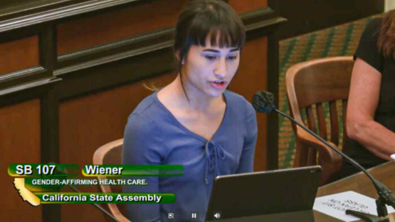 Chloe Cole at California State Assembly