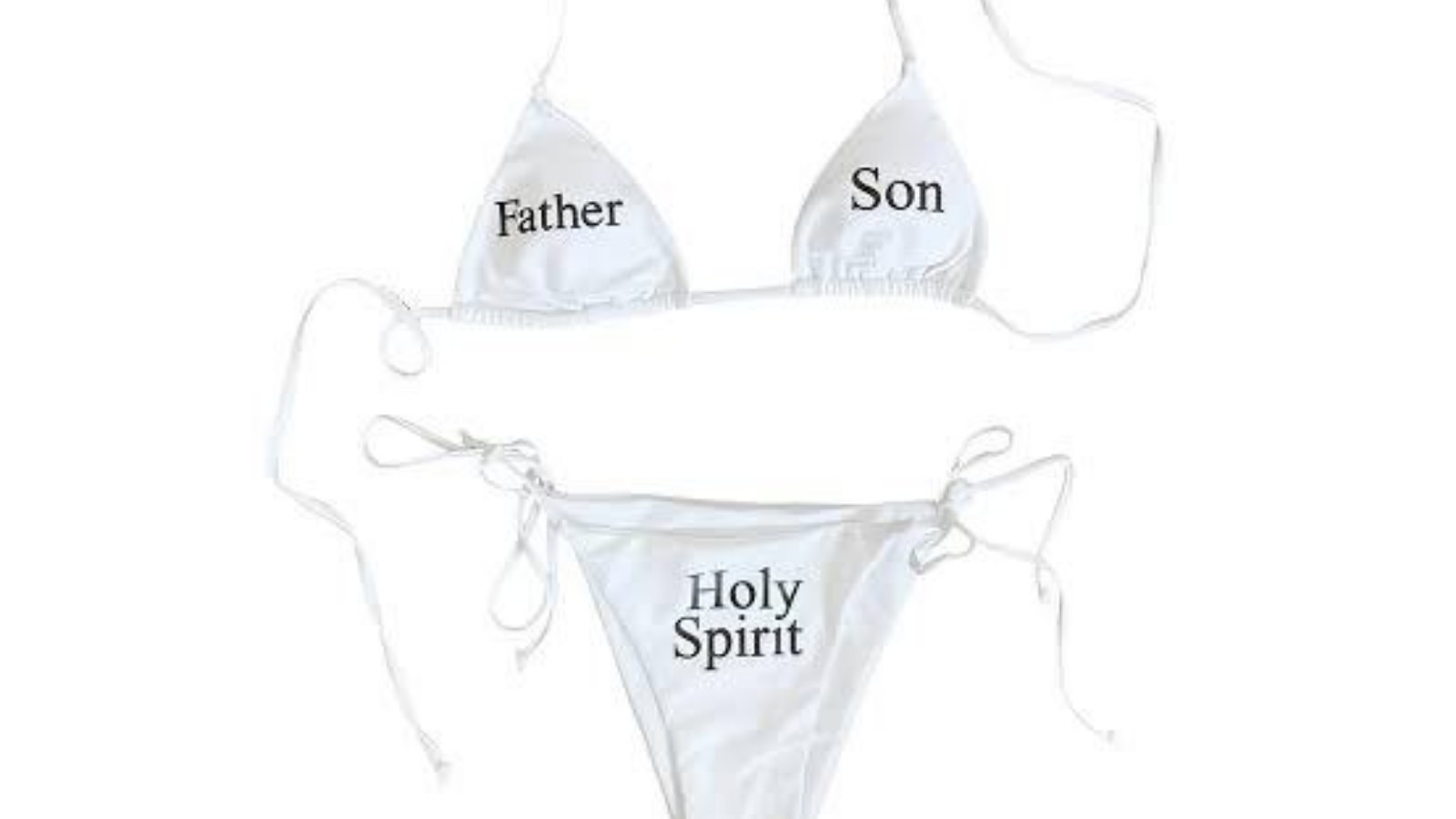 Addison Rae wearing the 'Holy Trinity' Bikini set by Praying sparks controversy 