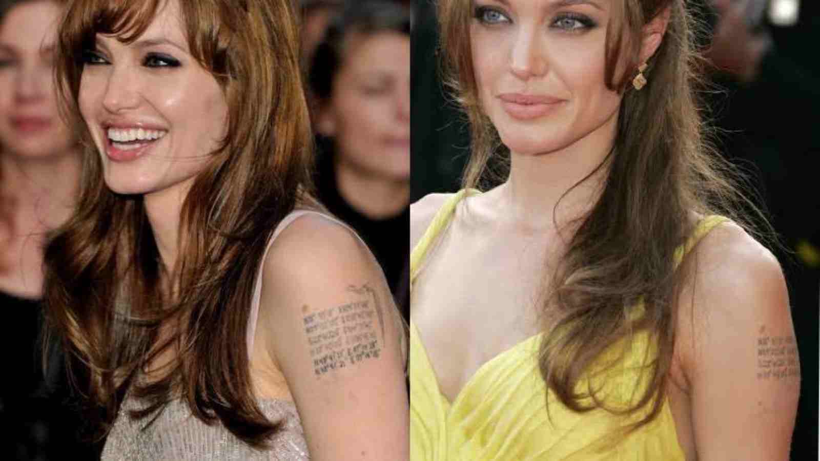 Angelina Jolie's new tattoos in place of her older 'Billy Bob' tattoo