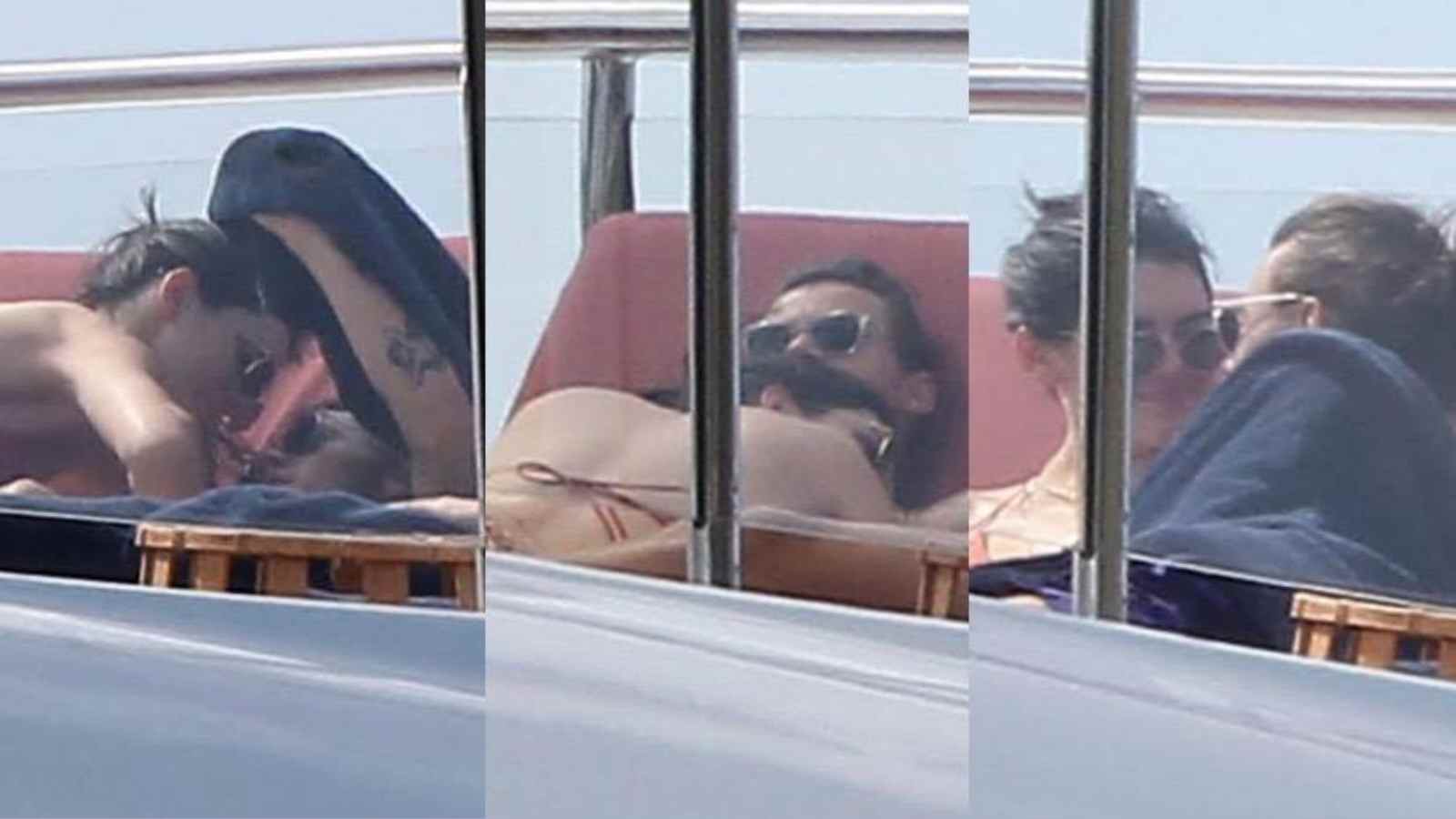 Kendall Jenner and Harry Styles cuddling in the yacht