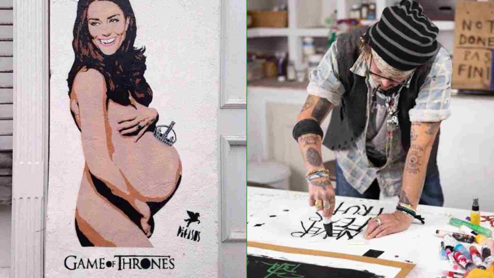 Pegasus' nude painting of Kate Middleton which Johnny Depp bought for a large amount