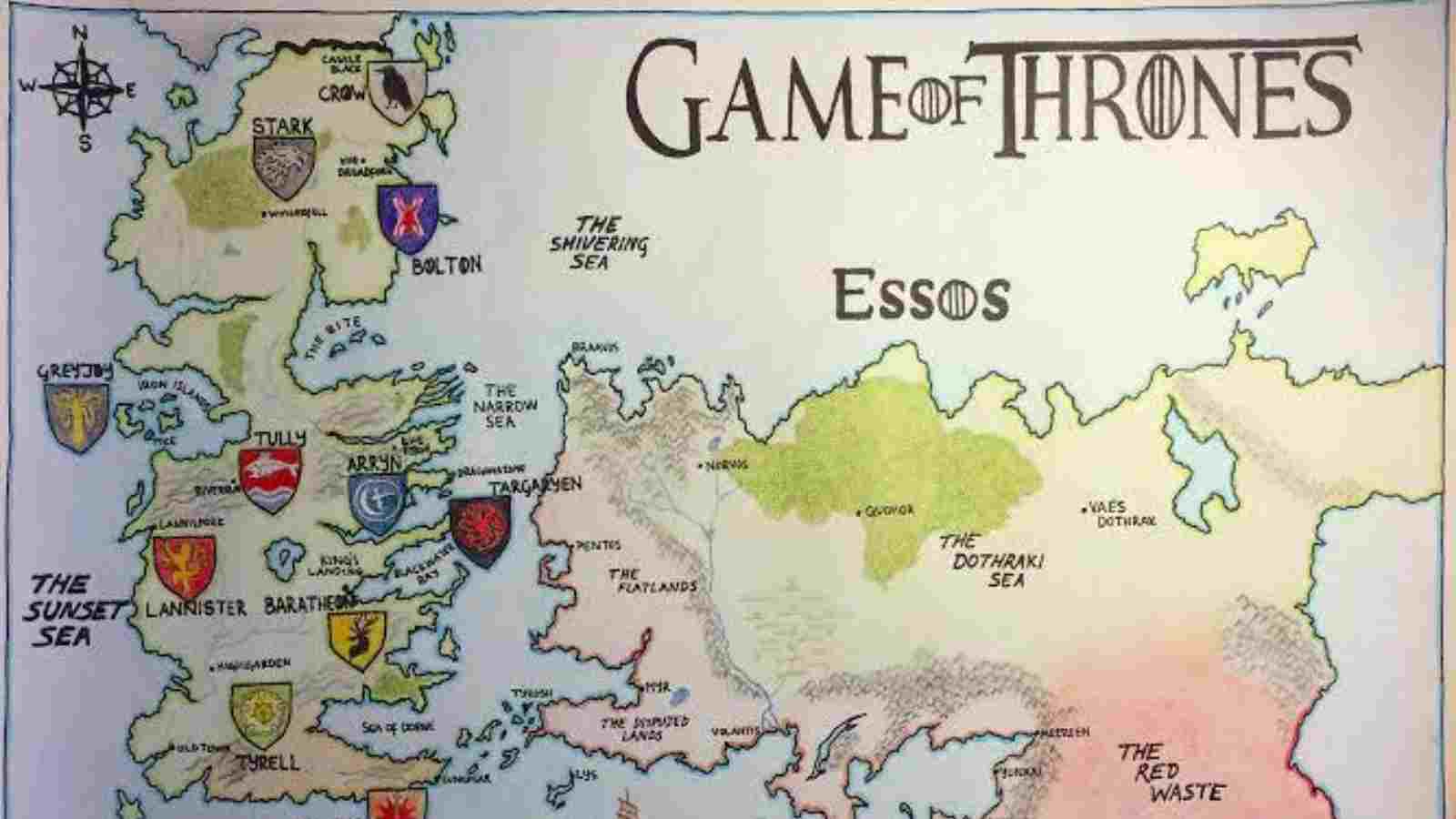 House of the Dragon Map of Westeros & Essos