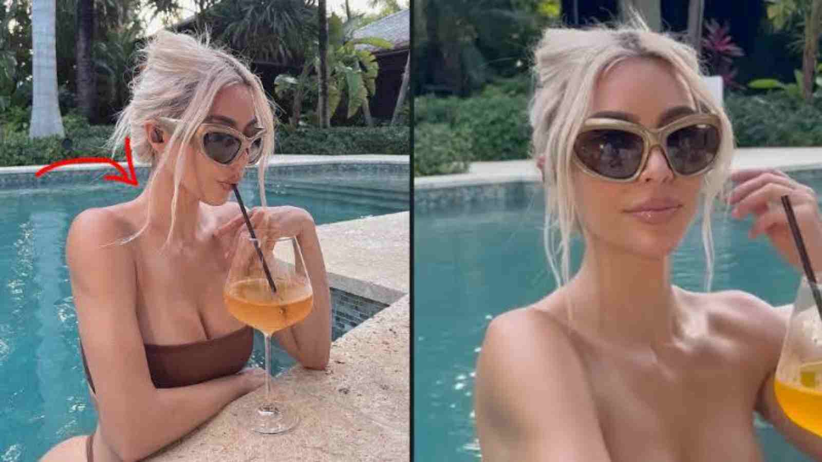 Tiktoker, Caroline Ross, brings to light Kim Kardashian's attempt at photoshopping her neck to make it look thinner