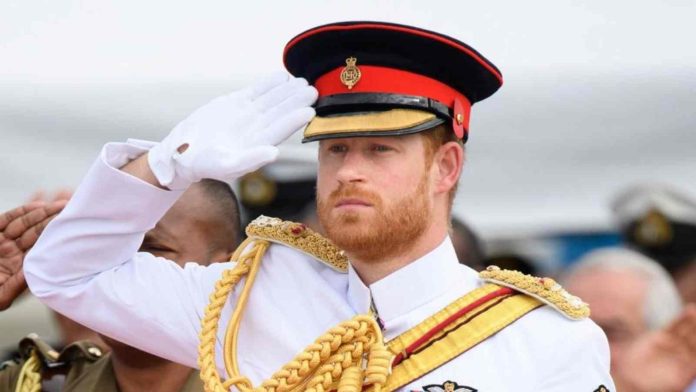 Why is Prince Harry not allowed to wear his military uniform at the Queen's vigil?