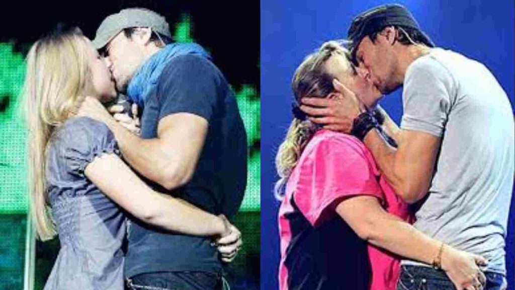Enrique Iglesias kissing fans on stage