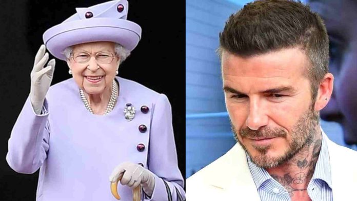 Queen Elizabeth and David Beckham
