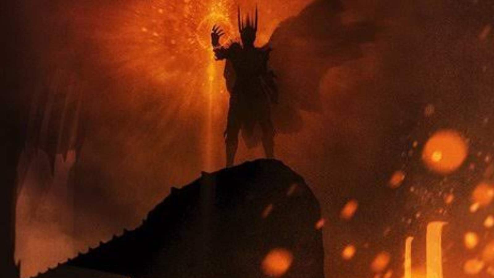 Sauron at Mount Doom in The Rings Of Power