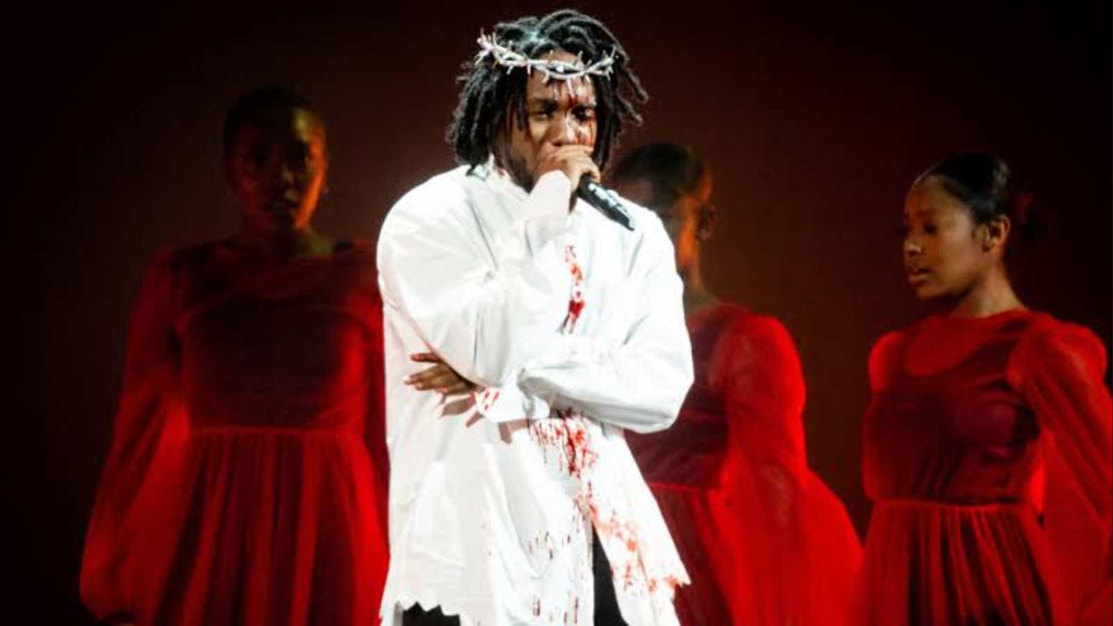 Kendrick Lamar during his Glastonbury performance
