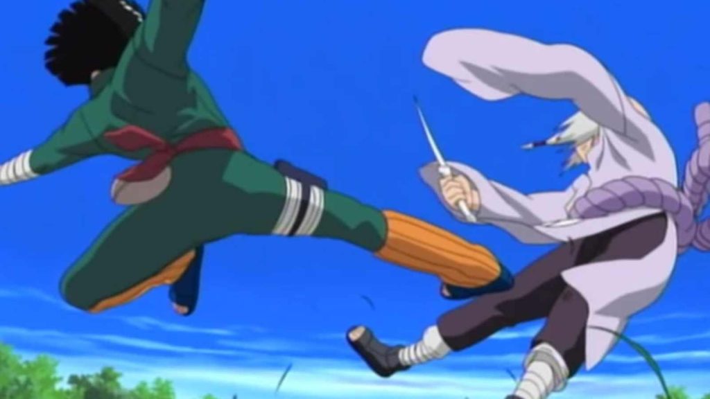 Rock Lee fighting using Taijutsu 