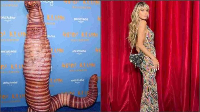 Heidi Klum dressed as earthworm