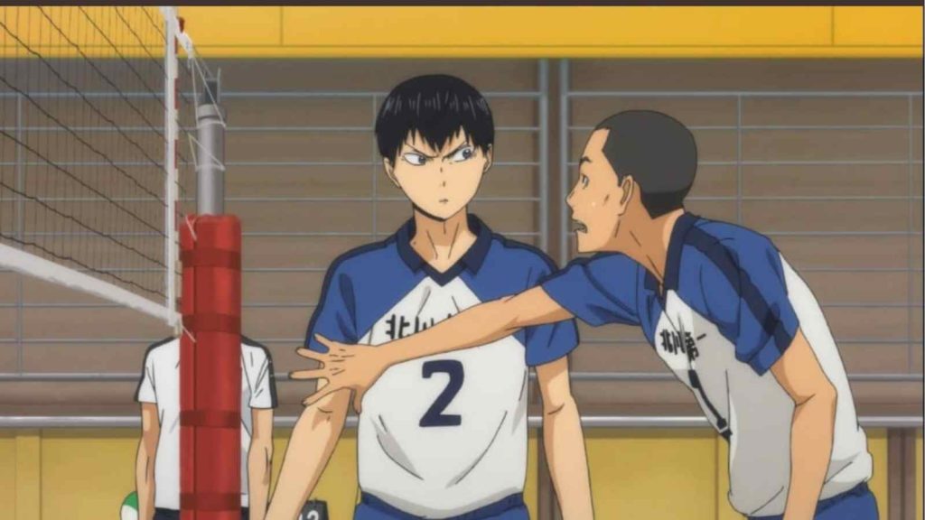 Kageyama bickering with his former teammate 