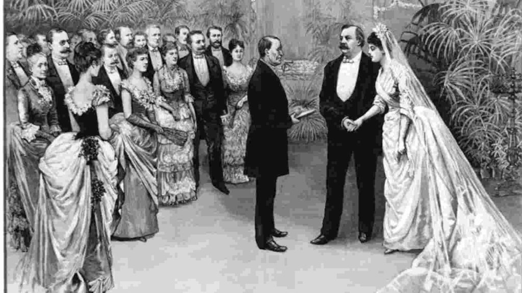 Grover Cleveland and Frances Folson getting married