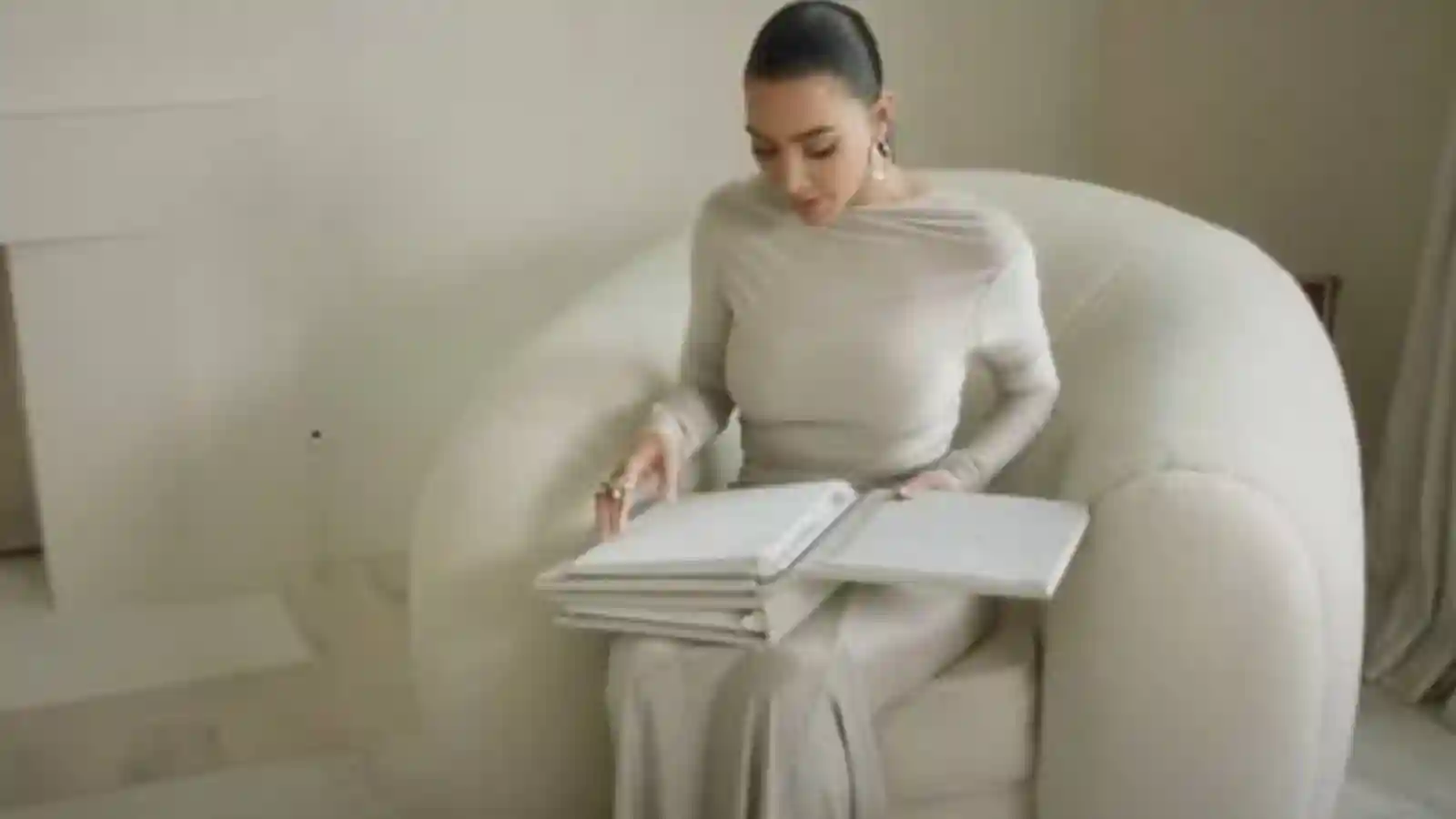 Kim Kardashian in her Hidden Hills apartment