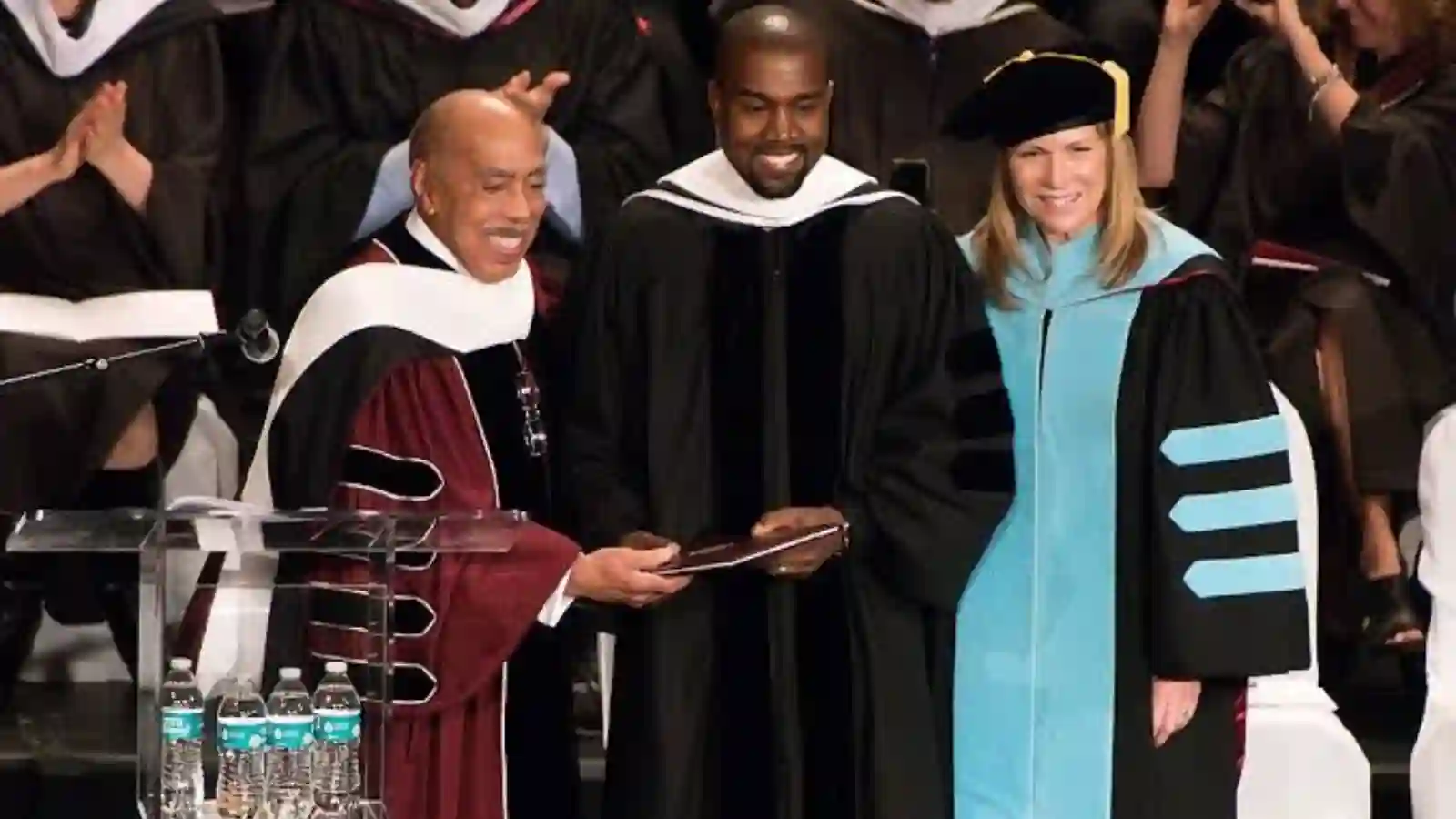 Kanye West at SAIC receiving his degree