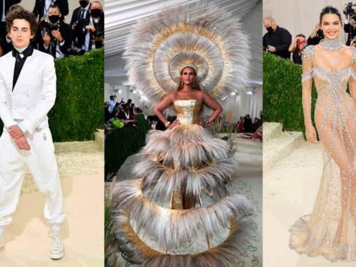 Different celebrities at the Met Gala red carpet