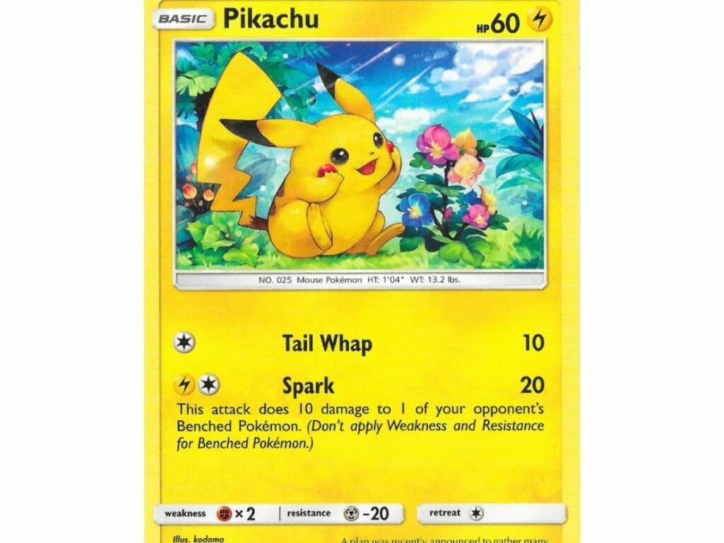 Pokémon card with stats