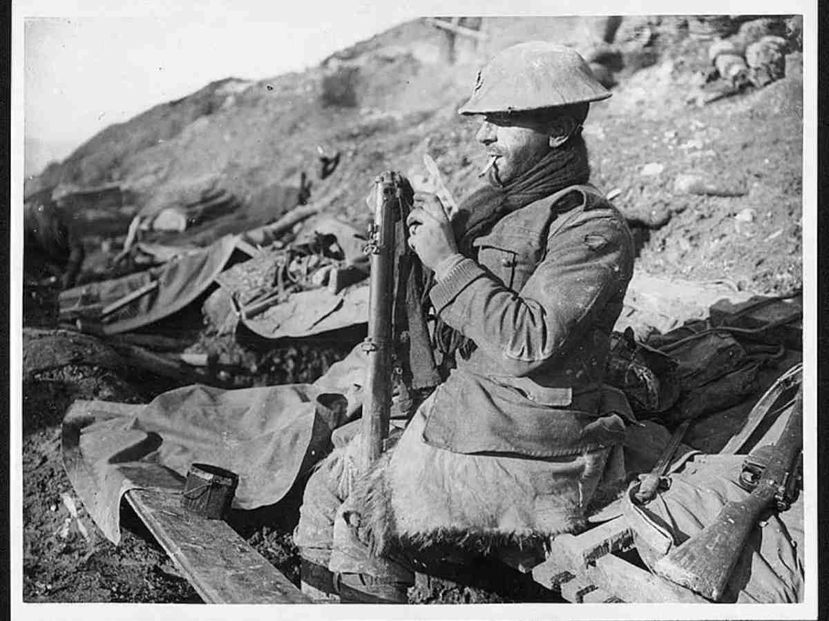 A soldier with his lucky cigarette