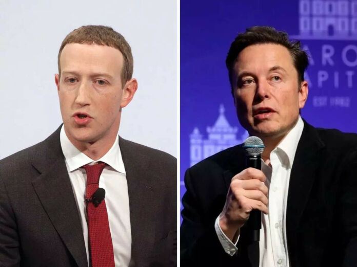 Mark Zuckerberg (L) and Elon Musk (R)