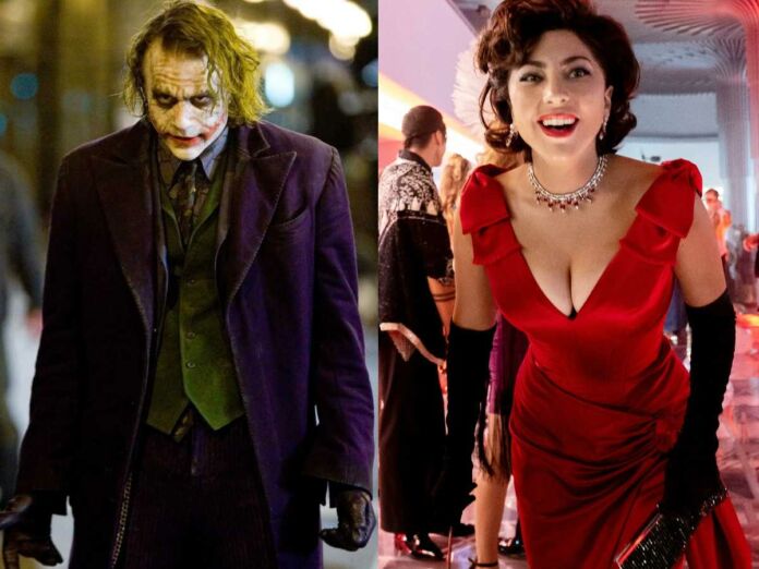 Left - Heath Ledger in The Dark Knight, Right - Lady Gaga in House of Gucci