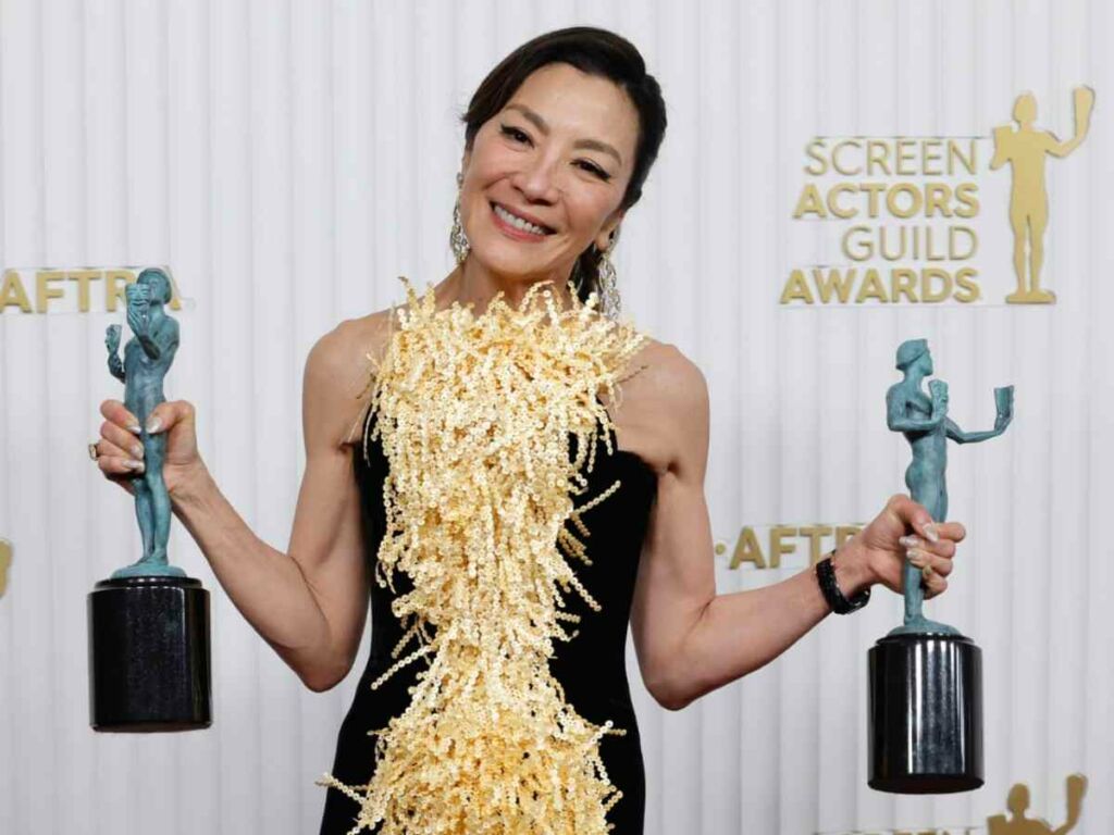 Michelle Yeoh with her SAG Awards