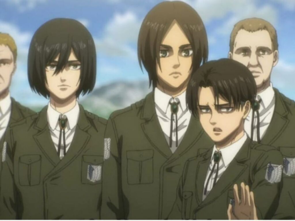 Eren, Mikasa and Levi in season 4