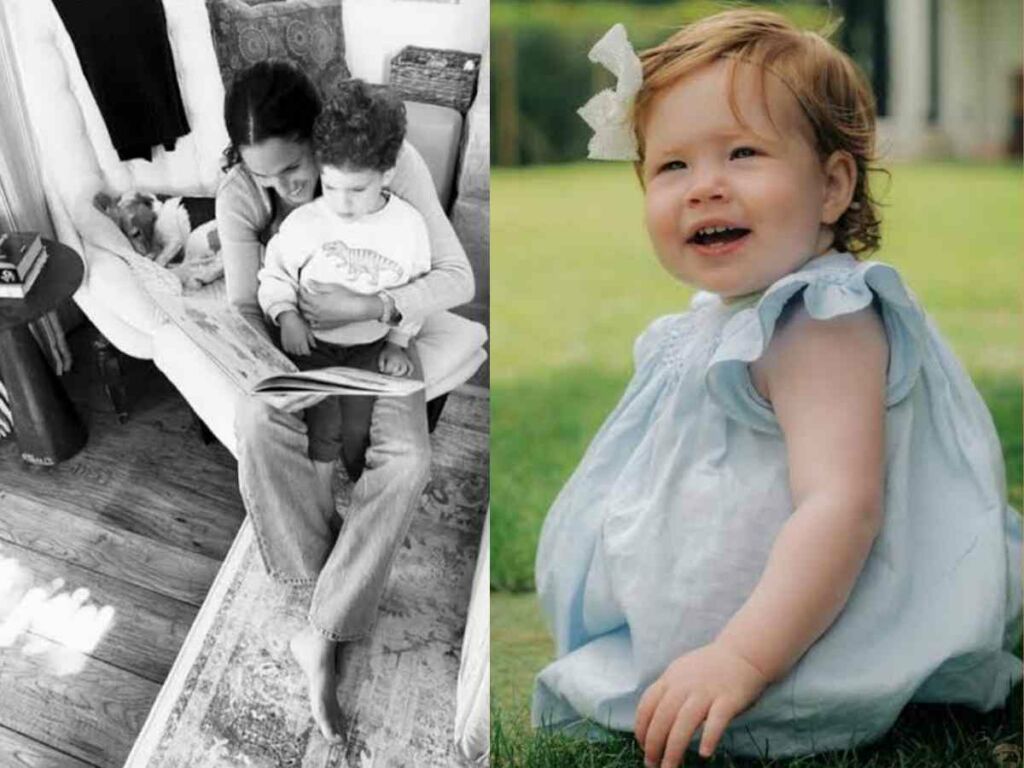 Meghan Markle with Prince Archie and Lilibet