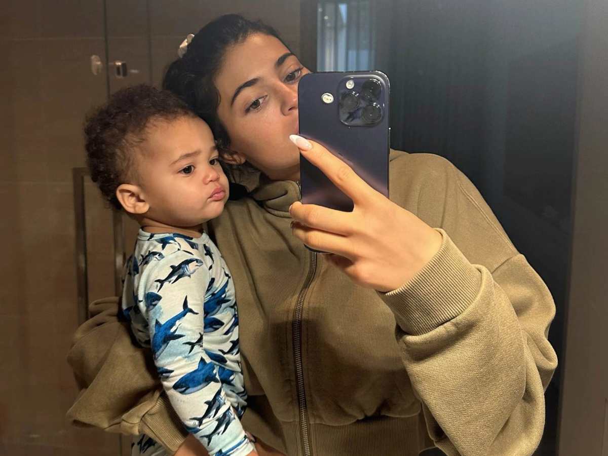 Kylie Jenner with her son