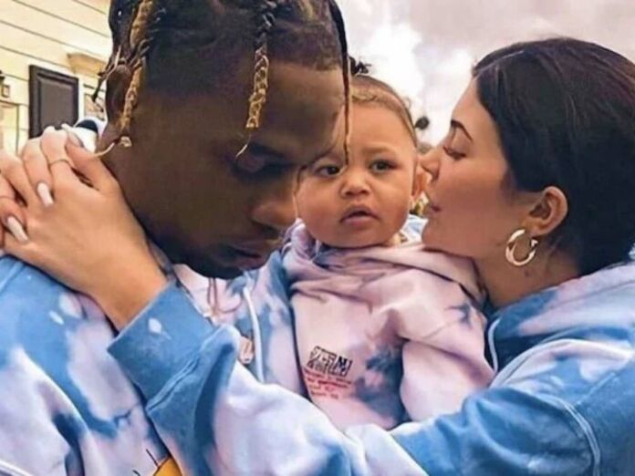 Travis Scott and Kylie Jenner with their son