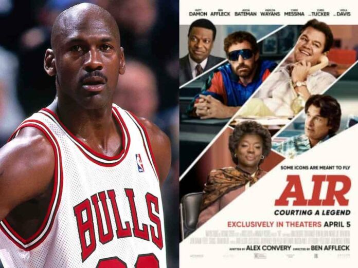 Left - Michael Jordan, Right - Air movie poster