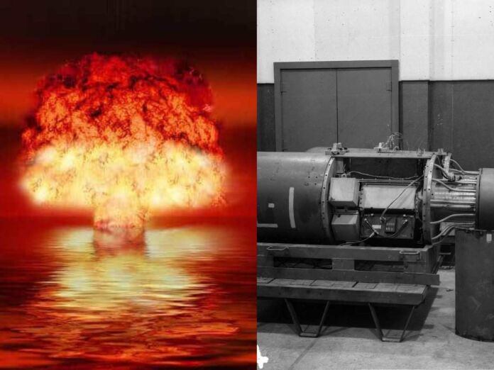 Left - Nuclear explosion, Right - Nuclear bomb