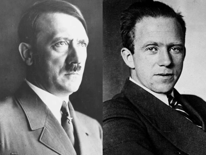 Left - Adolf Hitler, Right - Werner Heisenberg