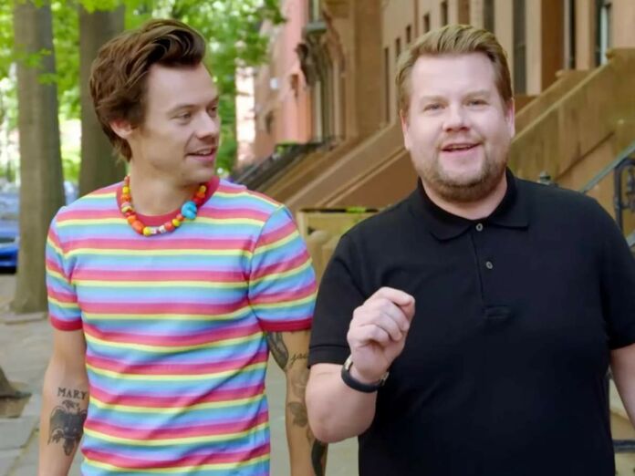 James Corden and Harry Styles