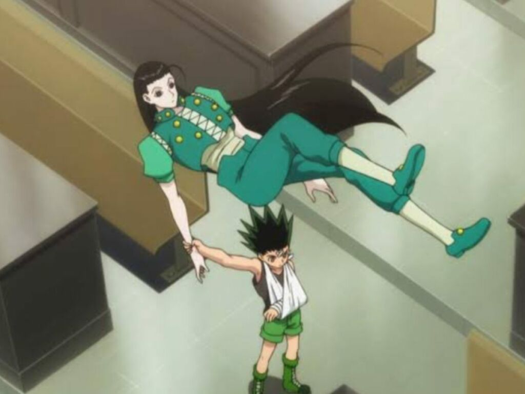 Gon breaking Illumi's arm