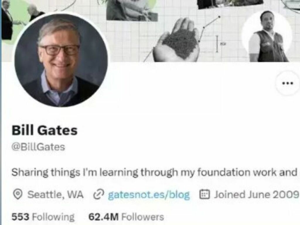 Twitter account of Bill Gates