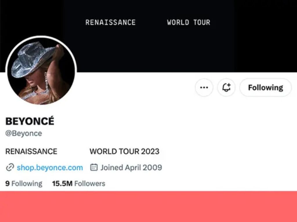 Singer Beyoncé's Twitter account