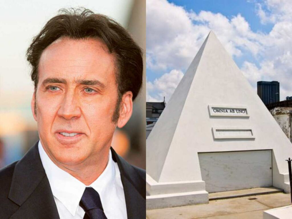 The Academy Award-winning actor's pyramid tombstone in New Orleans