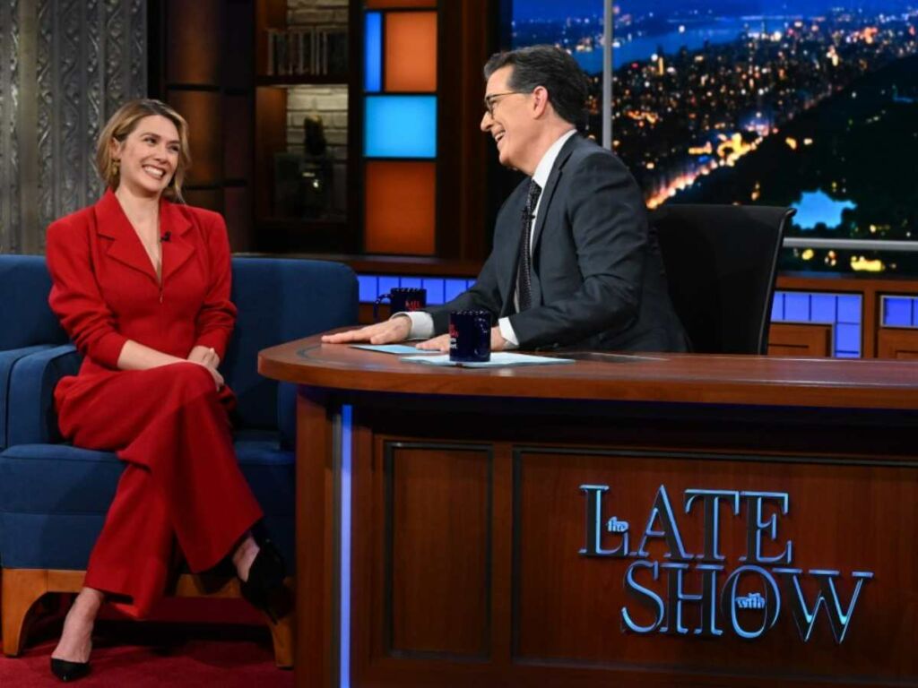 'WandaVision' actress appeared on 'The Late Show With Stephen Colbert'
