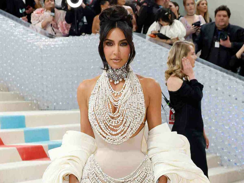 “Dripping In Pearls”: Kim Kardashian Dons A Schiaparelli Nude Dress At ...