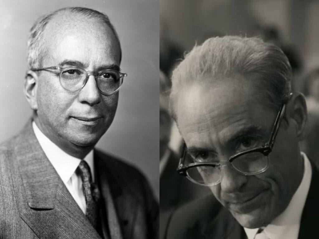 Lewis Strauss (left) played by Robert Downey Jr. (right)